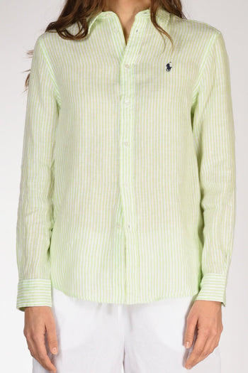 Camicia Rigata Verde Chiaro/bianco Donna - 3