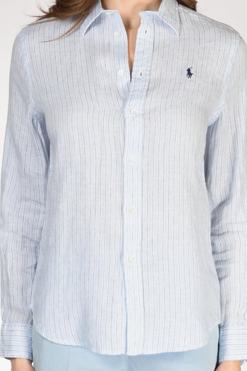 Camicia Rigata Blu/bianco Donna - 3