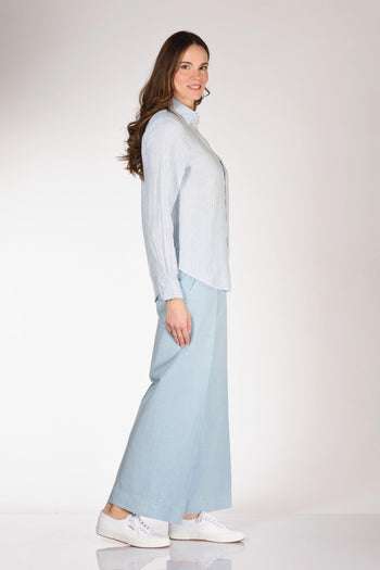 Camicia Rigata Blu/bianco Donna - 4