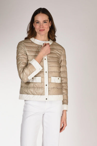 Piumino Cappa Beige/bianco Donna