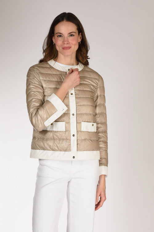 Piumino Cappa Beige/bianco Donna