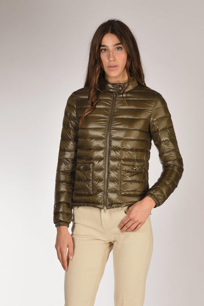 Piumino Zip Verde Donna