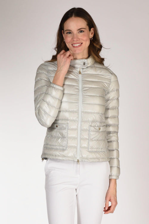 Piumino Zip Grigio Perla Donna