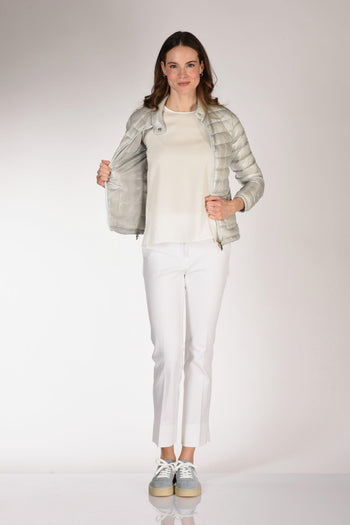 Piumino Zip Grigio Perla Donna - 6