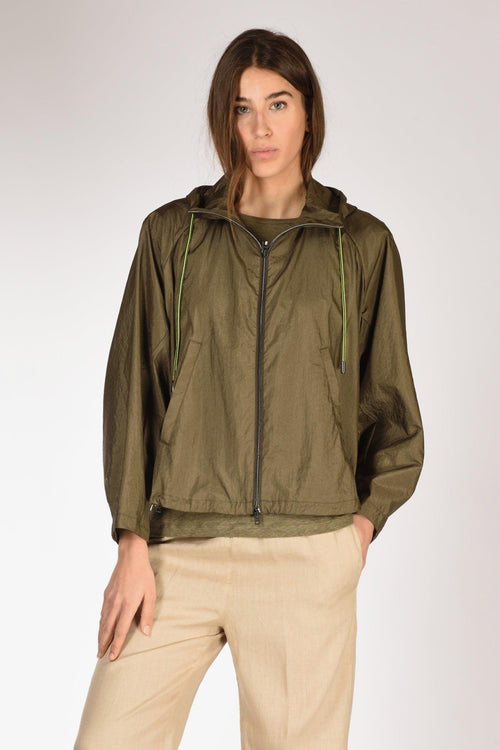 Giacca Crinkle Verde Donna