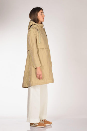 Parka Taffeta Beige Chiaro Donna - 4