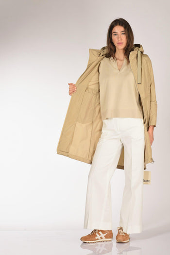 Parka Taffeta Beige Chiaro Donna - 6