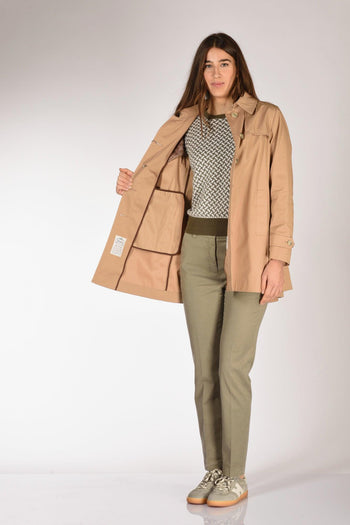 Caban Con Colletto Beige Cammello Donna - 6