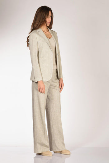 1901 Blazer Slim Fit Beige Donna - 4