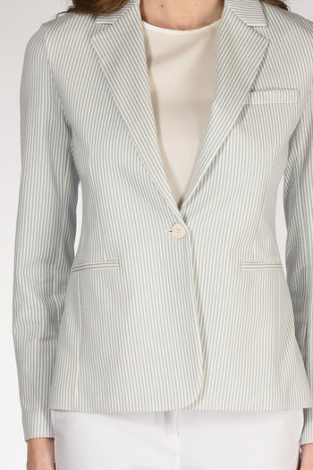 1901 Blazer Slim Fit Azzurro/bianco Donna - 3