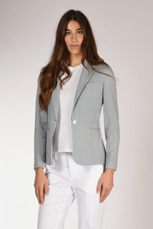 1901 Blazer Slim Fit Blu/bianco Donna