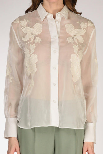 Camicia Organza Bianco Naturale Donna - 3