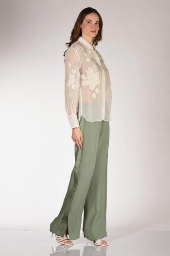 Camicia Organza Bianco Naturale Donna - 4