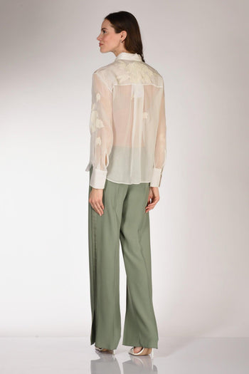 Camicia Organza Bianco Naturale Donna - 5