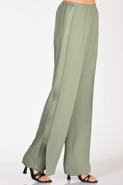 Pantaloni Satin Verde Donna