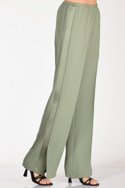 Pantaloni Satin Verde Donna