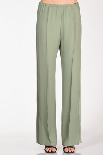 Pantaloni Satin Verde Donna - 3