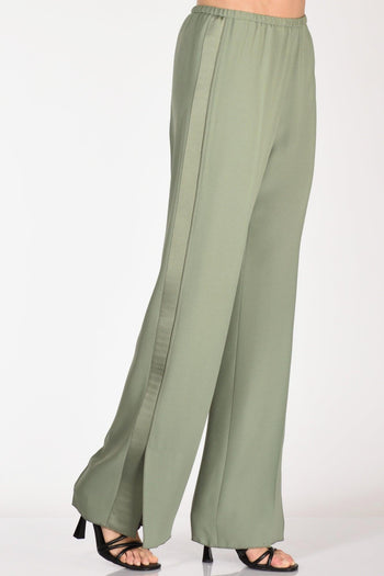 Pantaloni Satin Verde Donna - 4