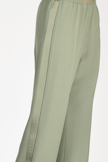 Pantaloni Satin Verde Donna - 5