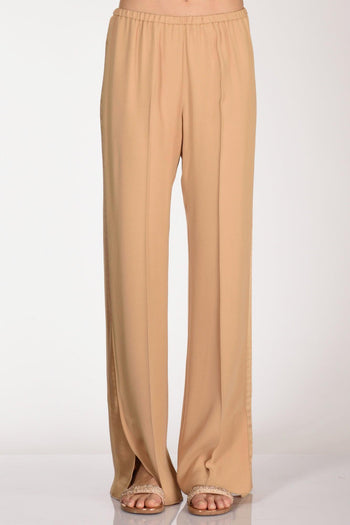 Pantaloni Satin Beige Donna - 3