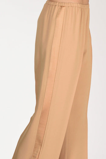 Pantaloni Satin Beige Donna - 4