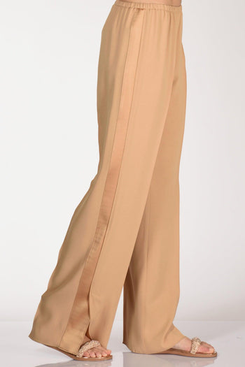 Pantaloni Satin Beige Donna - 5