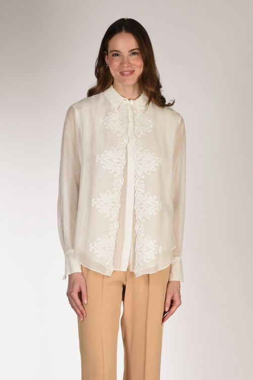 Camicia Embroide. Bianco Donna