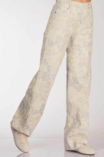 Pantalone Stampa Azzurro/bianco Donna