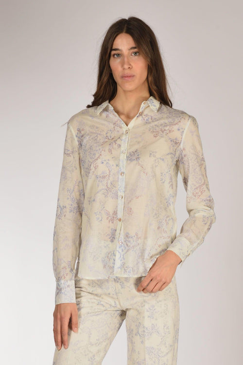Camicia Stampa Azzurro/bianco Donna