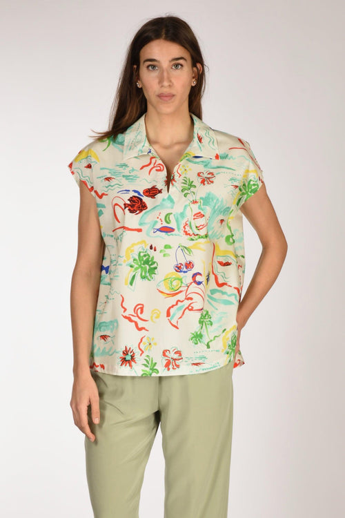 Camicia Bianco/multicolor Donna