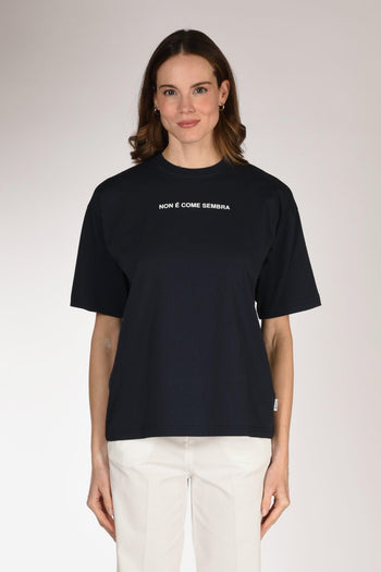Tshirt Scritta Blu Donna - 2