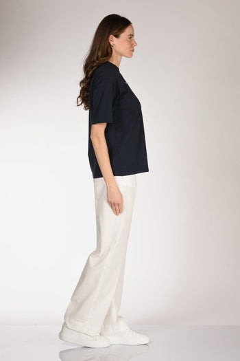 Tshirt Scritta Blu Donna - 4