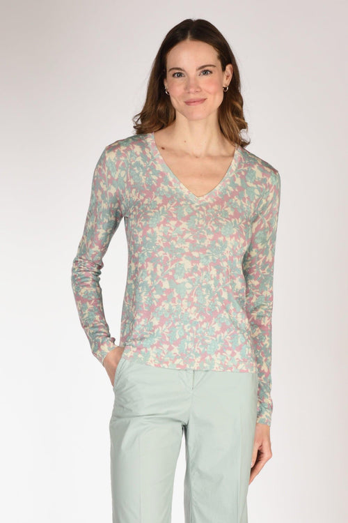 Maglia Stampata Rosa/verde Donna