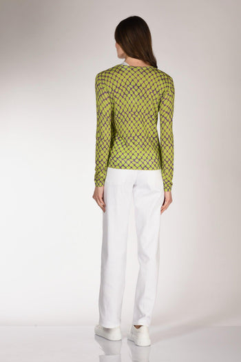 Maglia Stampata Verde/viola Donna - 5