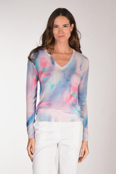 Maglia Stampata Azzurro/rosa Donna