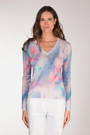 Maglia Stampata Azzurro/rosa Donna - 2