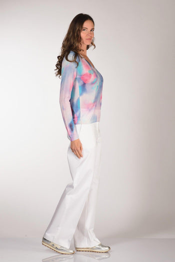 Maglia Stampata Azzurro/rosa Donna - 4