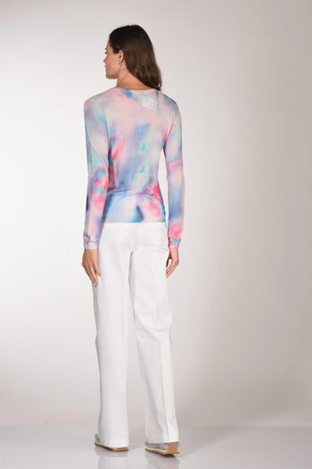 Maglia Stampata Azzurro/rosa Donna - 5