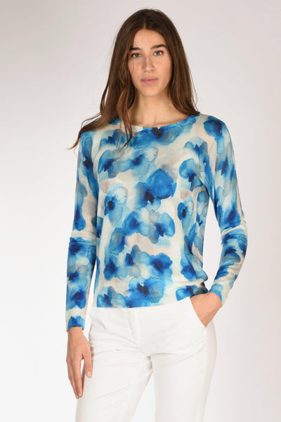 Maglia Stampata Blu/bianco Donna
