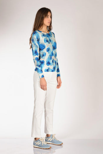 Maglia Stampata Blu/bianco Donna - 4