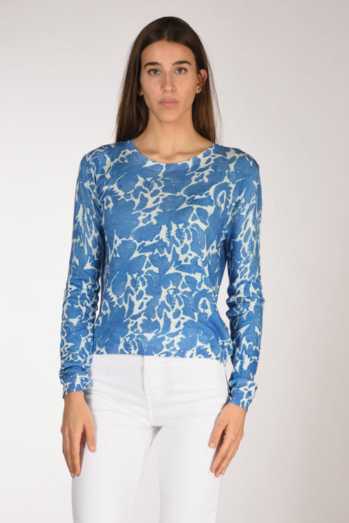 Maglia Stampata Blu/bianco Donna