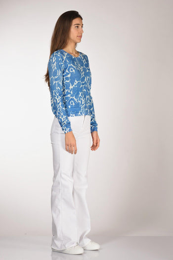Maglia Stampata Blu/bianco Donna - 4
