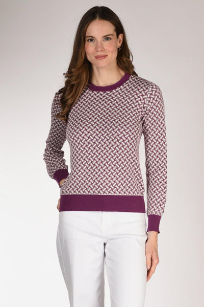 Maglia Biscottino Viola/bianco Donna