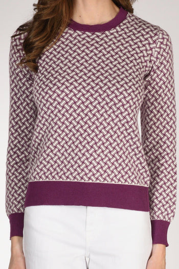 Maglia Biscottino Viola/bianco Donna - 3