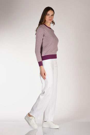 Maglia Biscottino Viola/bianco Donna - 4