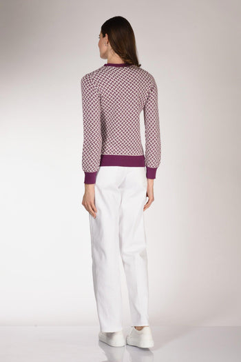 Maglia Biscottino Viola/bianco Donna - 5
