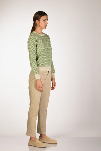 Maglia Biscottino Verde/beige Donna - 4