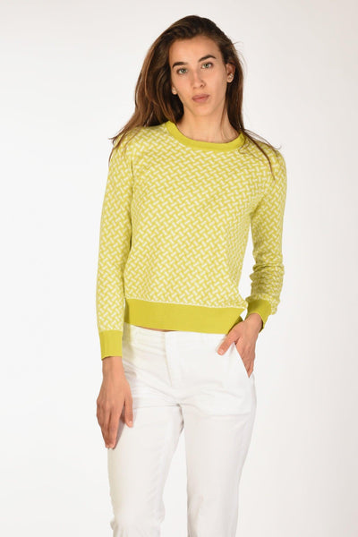 Maglia Biscottino Verde Chiaro/bianco Donna