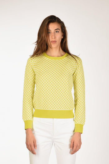 Maglia Biscottino Verde Chiaro/bianco Donna - 2