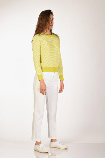 Maglia Biscottino Verde Chiaro/bianco Donna - 4
